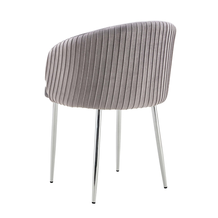 CHAISE AVEC ACCOUDOIR CARLITA GRIS PIED CHROME - image 2