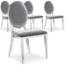 Chaise MEDAILLON en chrome et velours gris