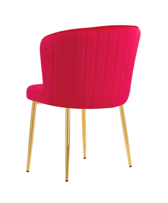 Chaise moderne DIANA gold velours fushia