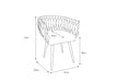 CHAISE AVEC ACCOUDOIR TRESSEE PIED METAL NOIR VELOURS ECRU - image 4
