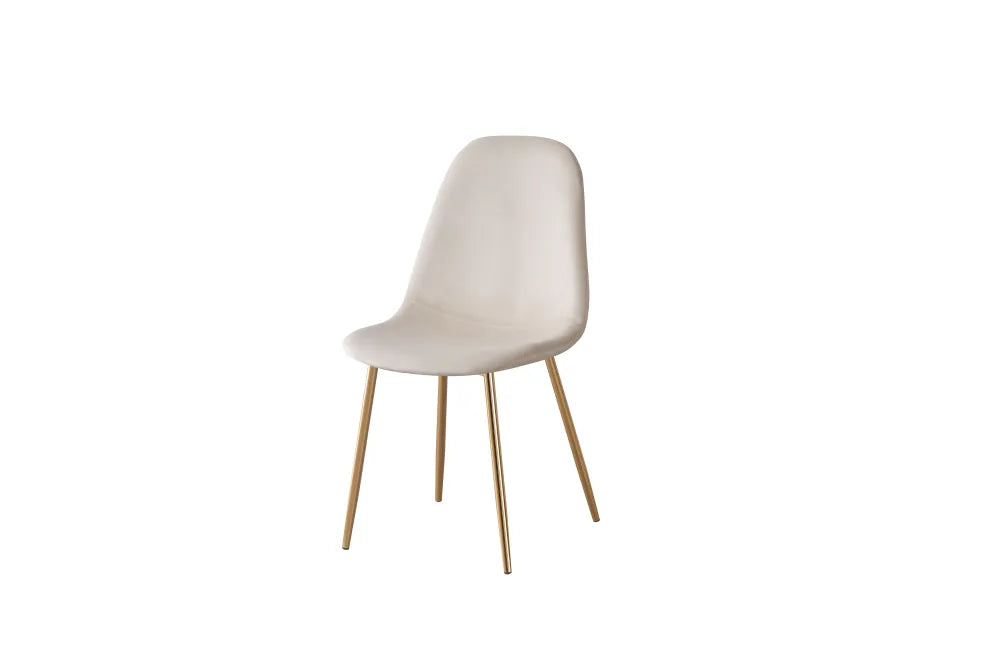 Chaise SCANDINAVE gold velours beige