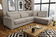 CANAPE BRISTOL ANGLE DROIT VELOURS BEIGE 316x230cm - image 1