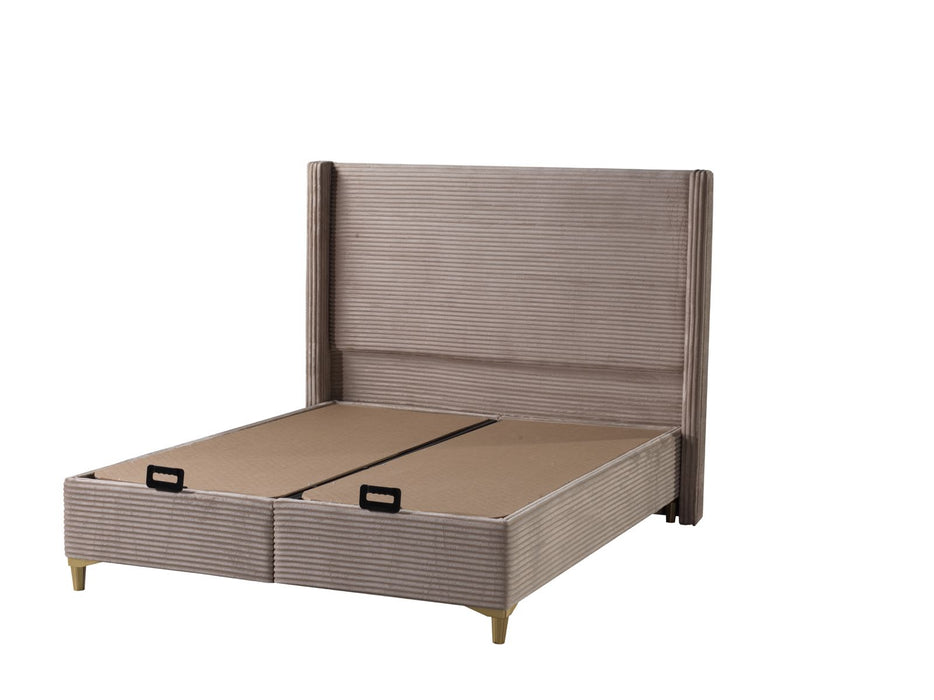 LIT COFFRE VENUS COTELE TAUPE 140X190CM - image 3