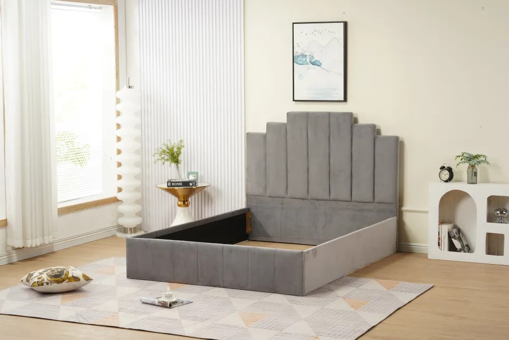 Cadre de lit PIANO velours 140x190cm - image 3