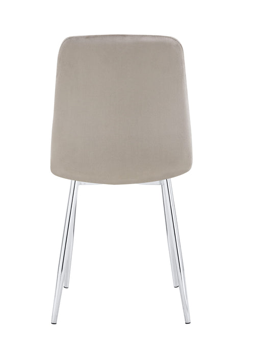 CHAISE ELISA PIED CHROME VELOURS TAUPE - image 3