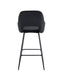 TABOURET DE BAR ATHENA PIED METAL NOIR VELOURS NOIR - image 2