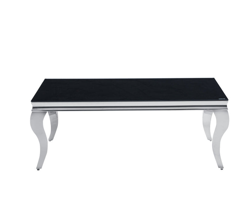 Table basse BAROQUE Chrome  120x60x45 cm noir