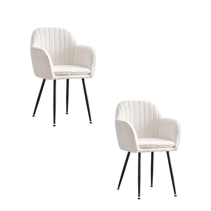 Lot de 2 chaises Chic KANVAS en velours pieds métal noir - image 1