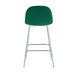 TABOURET DE BAR SCANDINAVE PIED CHROME VELOURS VERT SAPIN - image 2