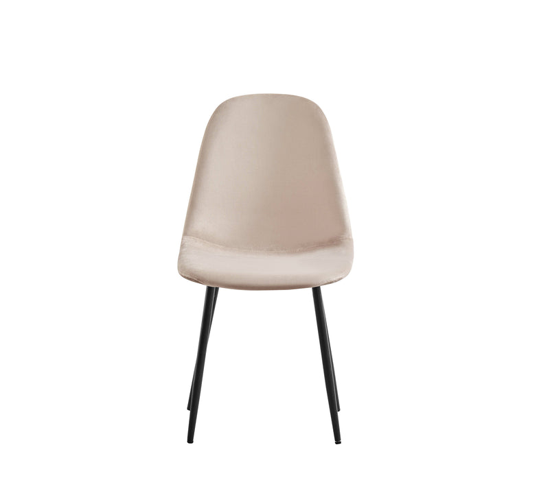 CHAISE SCANDINAVE PIED NOIR VELOURS TAUPE - image 1
