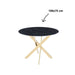 Table a manger ronde JESSICA Gold 100 cm 4 couverts marbré noir