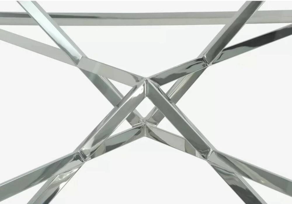 Console PYRAMID chrome en verre Transparent 120x40x78 cm 