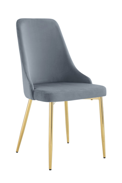 CHAISE BELIZE PIED GOLD VELOURS GRIS - image 1
