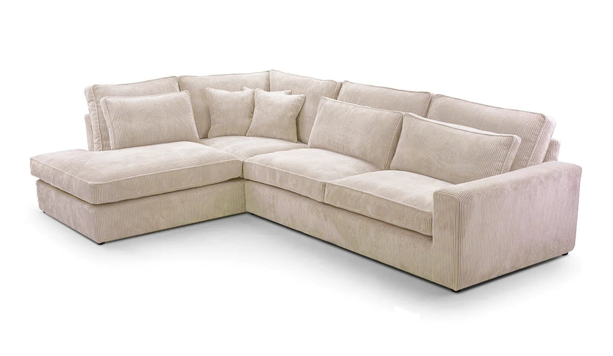 CANAPE BRISTOL ANGLE GAUCHE COTELE ECRU 316x230cm - image 1