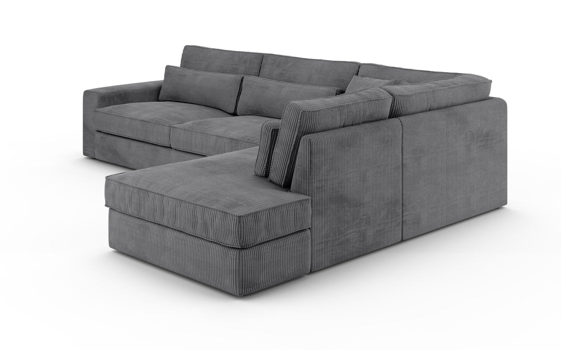 CANAPE LE BRISTOLA ANGLE DROIT COTELE GRIS 315X230cm - image 3