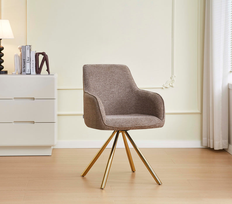 CHAISE AVEC ACCOUDOIR LOLA PIED GOLD TISSU TAUPE - image 1