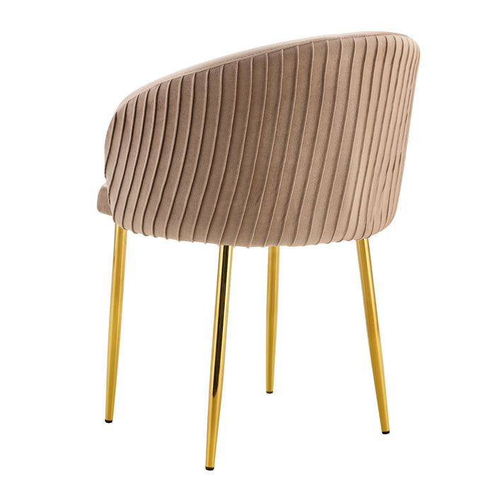 CHAISE AVEC ACCOUDOIR CARLITA TAUPE PIED GOLD - image 2