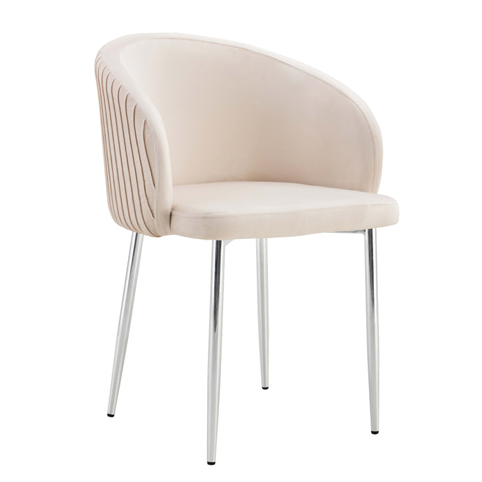 CHAISE AVEC ACCOUDOIR CARLITA BEIGE PIED CHROME - image 1