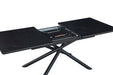 Table extensible ZEPHIR métal noir plateau Céramique Marbré noir