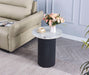 GUERIDON VALMY PIEDS NOIR PLATEAU CERAMIQUE MARBRE GRIS 50cm diametre - image 3