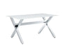 Table à manger IXE chrome plateau en verre trempé 150 cm