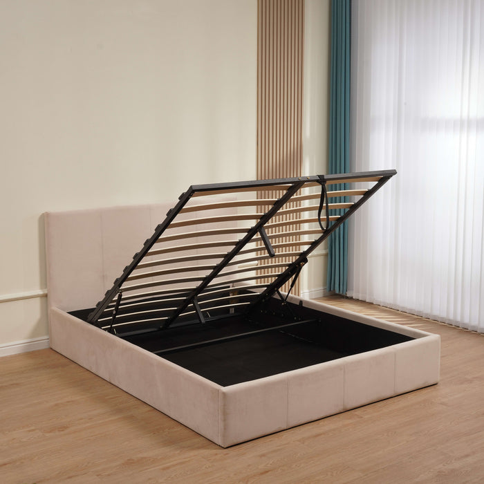 LIT COFFRE BASTIEN VELOURS BEIGE 160X200 - image 3