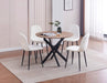 Table à manger noir en bois JESSICA pieds métal noir 100 CM chêne