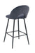 TABOURET DE BAR TEDDY PIED METAL NOIR VELOURS ANTHRACITE - image 3