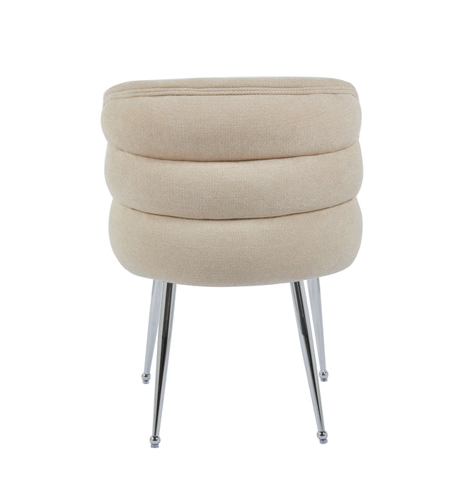 CHAISE SACHA PIEDS CHROME ASSISE MOKA TISSU EFFET LIN - image 2