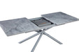 Table extensible ZEPHIR métal gris plateau Céramique Marbré gris