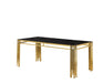 Table à manger FLUTE Gold Plateau en verre 150 CM marbré noir