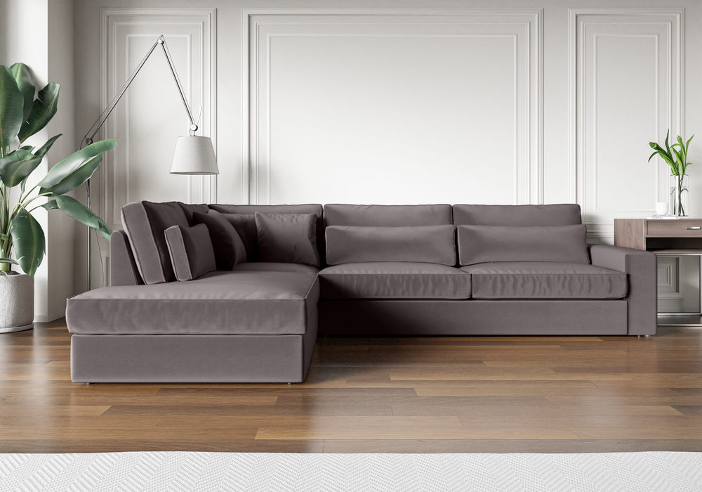 CANAPE LE BRISTOLA ANGLE GAUCHE VELOURS GRIS 315X230cm - image 2