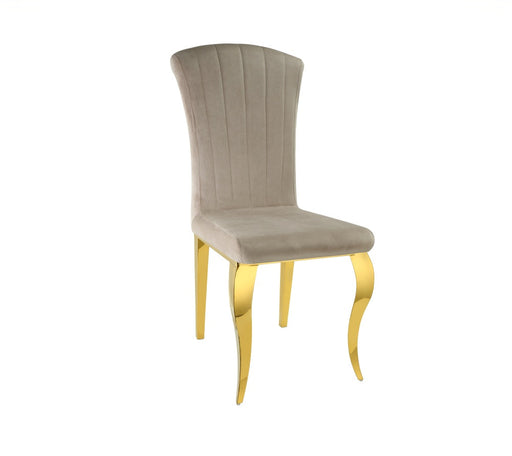 Chaise baroque LOUIS Gold Velours moka