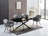 Table Repas JESSICA XXL Métal noir et plateau en verre 180 cm 6 à 8 couverts - image 1