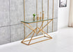 Console PYRAMID gold en verre Transparent 120x40x78 cm 