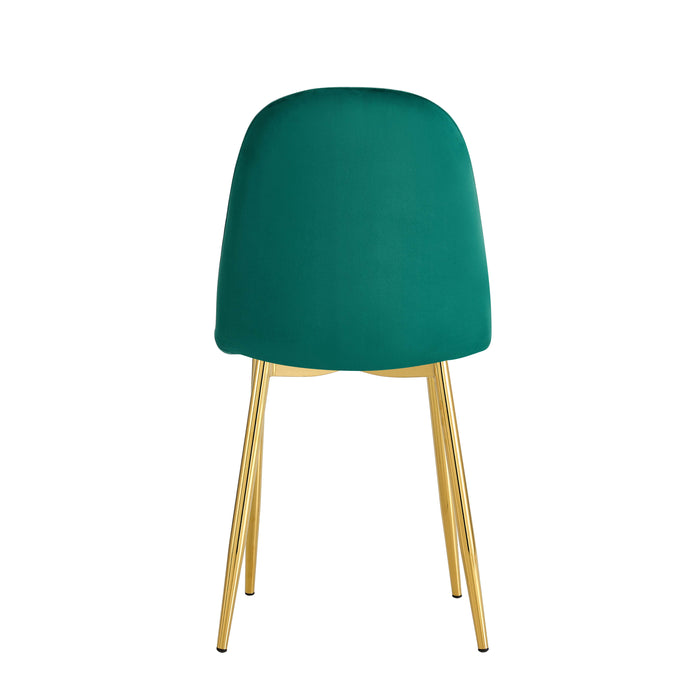 CHAISE SCANDINAVE GOLD VELOURS VERT CANARD - image 3