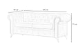 CANAPE CLOUTE TIFFANY 2 PLACES VELOURS MOKA 184x88cm - image 2