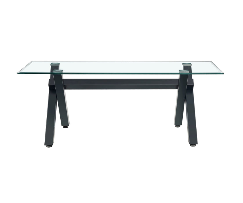TABLE BASSE IXE METAL TRANSPARENT 120x60x45cm