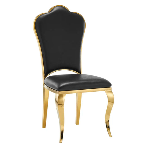 Chaise Prestige gold simili cuir   SAKURA noir