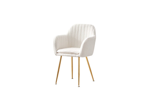 Chaise Chic KANVAS en velours pieds Gold blanc doudou