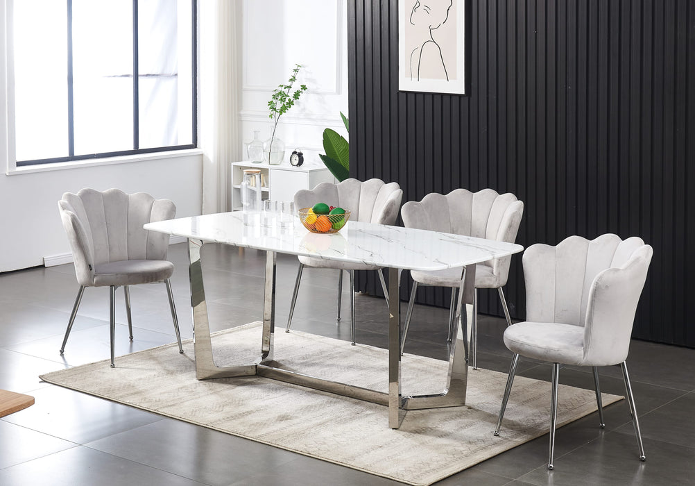 CHAISE NYMPHEA CHROME VELOURS GRIS - image 3
