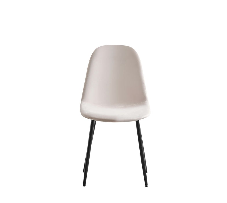 CHAISE SCANDINAVE PIED NOIR VELOURS BEIGE - image 1