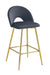 TABOURET DE BAR TEDDY PIED GOLD VELOURS ANTHRACITE - image 1