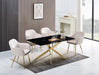 Table Repas JESSICA XXL Gold et plateau en verre 180 cm 6 à 8 couverts - image 3