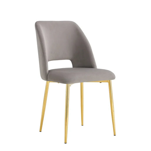 Chaise AVA Gold en Velours gris