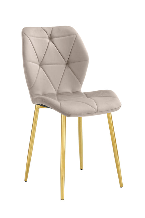 CHAISE COQUILLAGE VELOURS TAUPE PIED GOLD - image 1