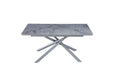 Table extensible ZEPHIR métal gris plateau Céramique Marbré gris