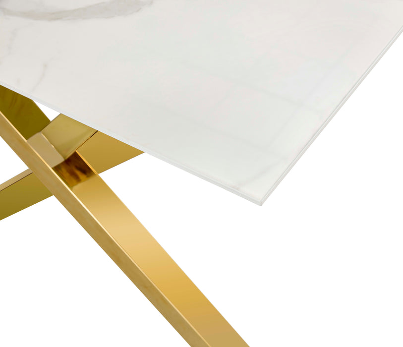 TABLE BASSE IXE GOLD MARBRE BLANC 120x60x45cm - image 3