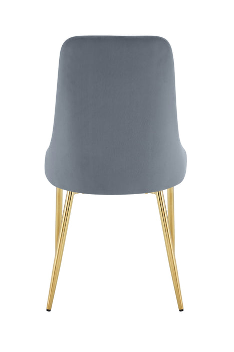 CHAISE BELIZE PIED GOLD VELOURS GRIS - image 3