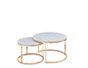 TABLE BASSE GIGOGNE GOLD CERAMIQUE 80x45cm+60x38cm - image 1